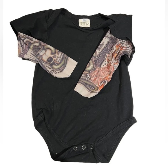 Kids Tale one piece long sleeve tattoo mesh 70 snaps Born wild LN Baby Bodysuit - Picture 1 of 4